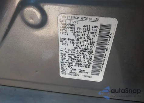 2017 Nissan Rogue S из США, поврежденный, VIN JN8AT2MT9HW384241